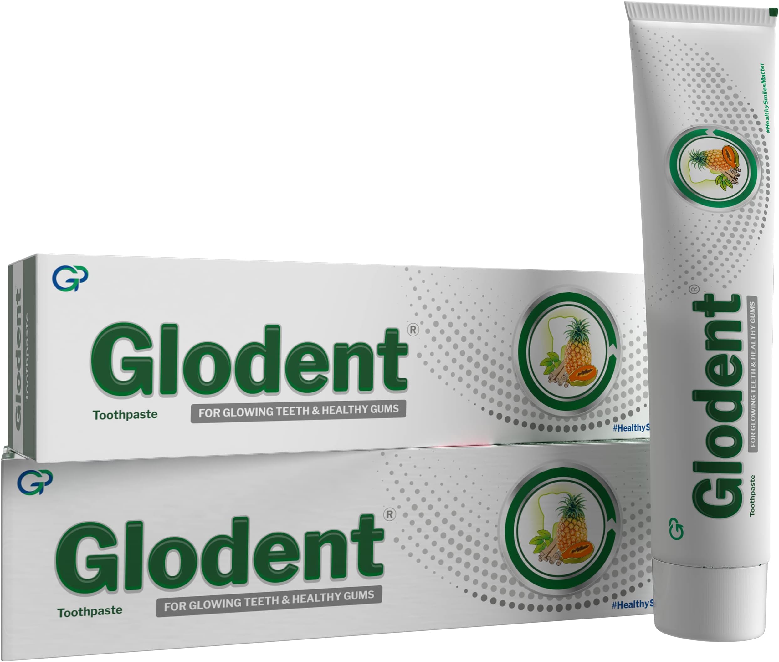 GLODENT Natural Teeth Whitening Toothpaste - 70g (Set of 2)