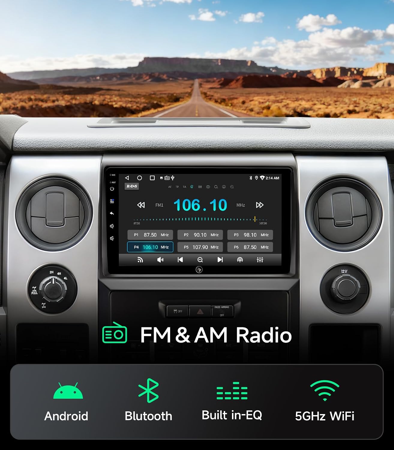 Car Radio Stereo for Ford F150 2009-2014, Wireless CarPlay Android Auto