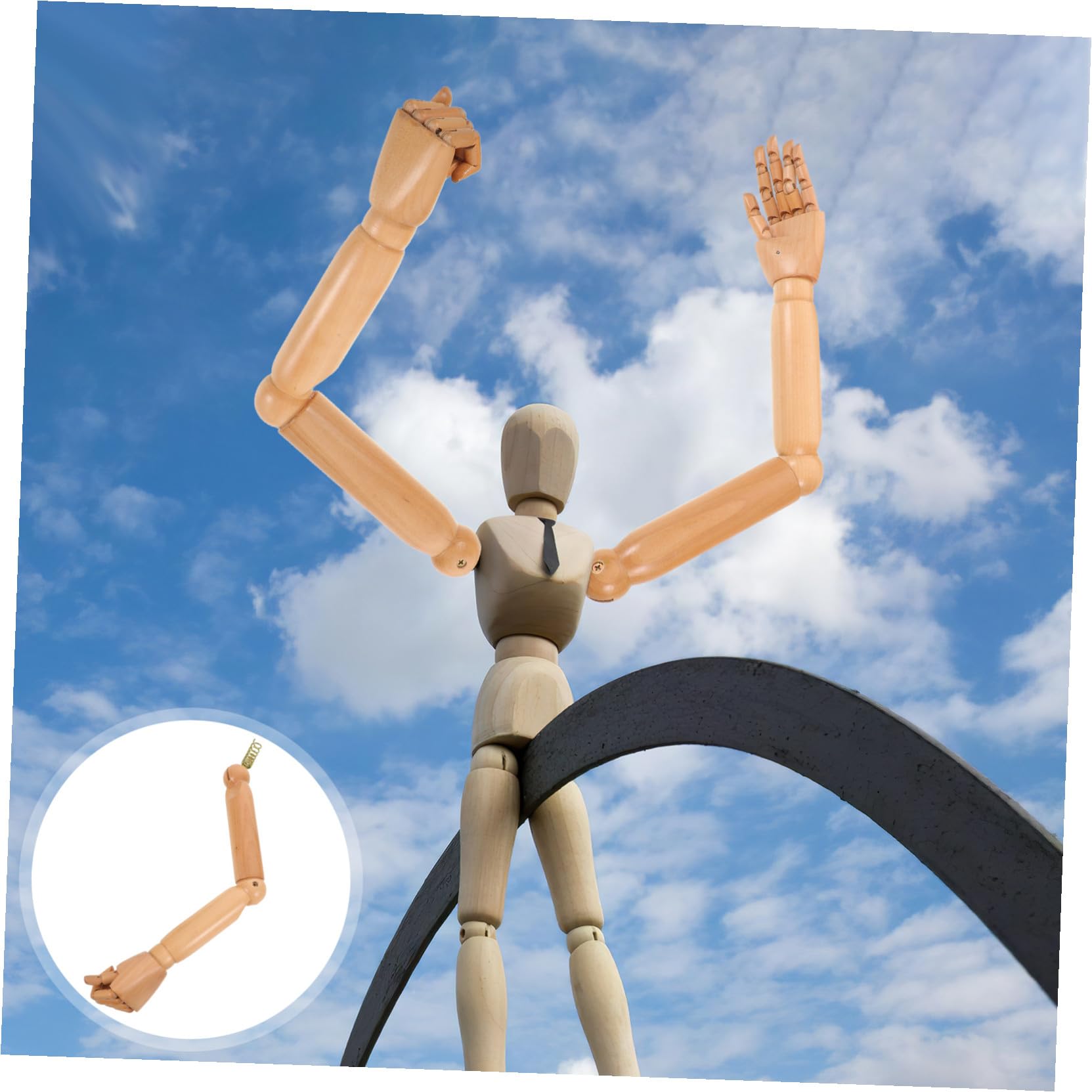 jojofuny Bras de Mannequin Flexible en Bois, 1 Paire, Pièces Articulées