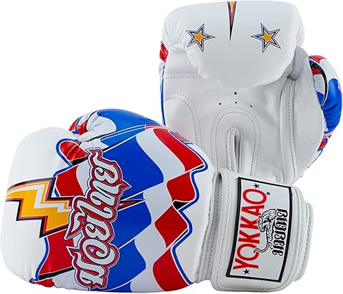 YOKKAO Design - Guantes de boxeo Muay Thai transpirables de 8 onzas 10 onzas 12 onzas 14 onzas 16 onzas