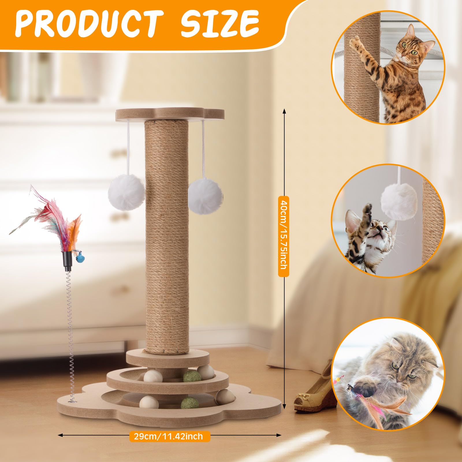Seenelling 25-teiliges Kitten-Starter-Set für Indoor-Katzen, inklusive Kratzbaum, Sisal-Kratzbett, Bürsten, Nagelknipser, Bälle für Indoor-Kätzchen, Zubehör, Willkommensgeschenk