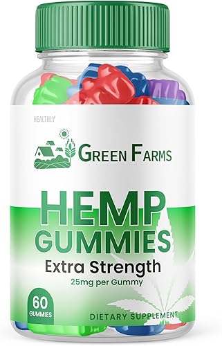 Green Farms - Gomitas de cáñamo, fórmula oficial, gomitas Green Farms con extracto de cáñamo, 500 mg de mezcla de cáñamo extra fuerte, gran sabor,