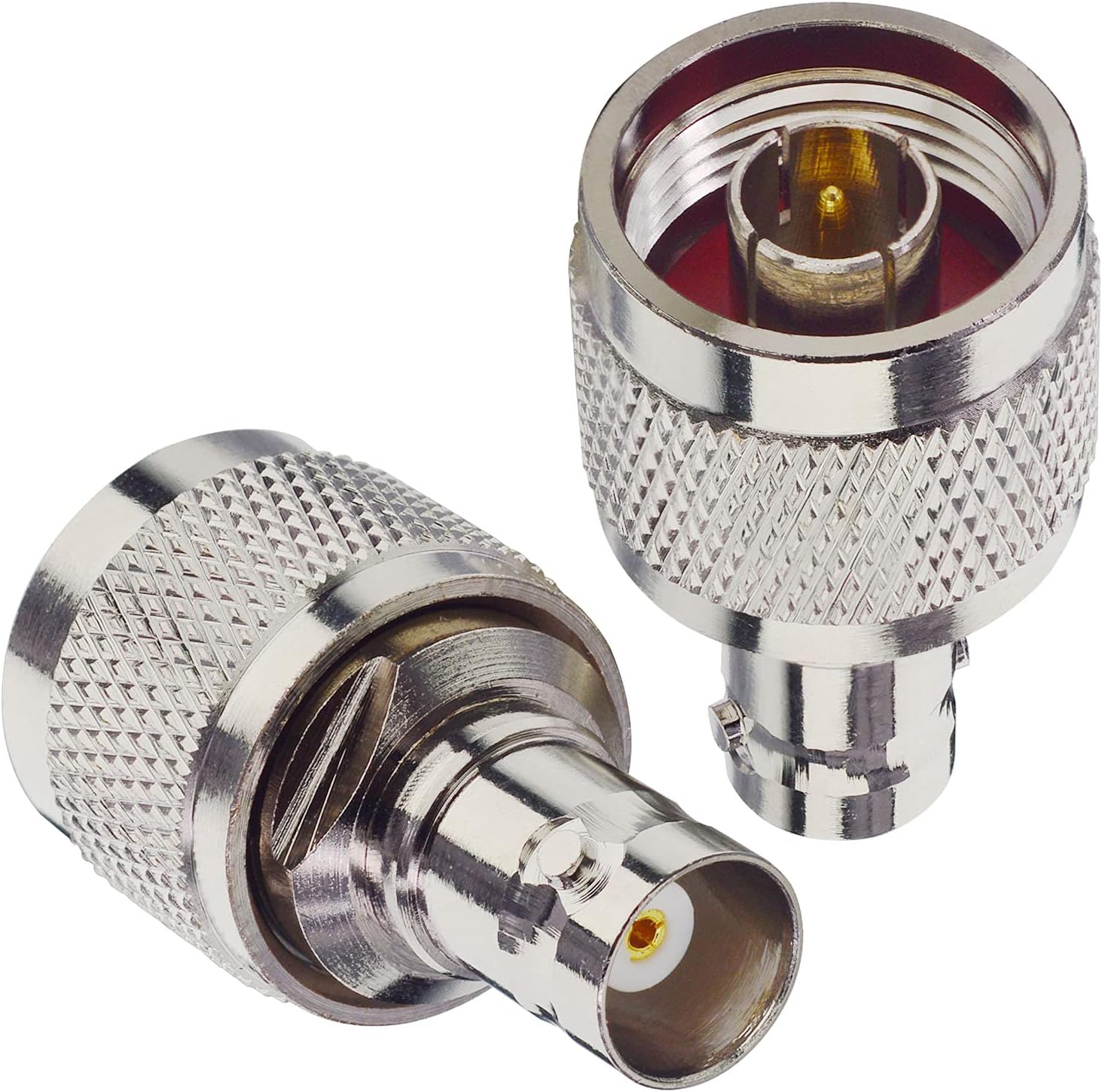 Boobrie N Type to BNC Adapter N Type Male Plug to BNC Female RF Coaxial Connector N Male Female Adapter for Mobile Two-way Radio Wireless LAN Device WiFi Radio Analyzer RF Antenna Pack of 2