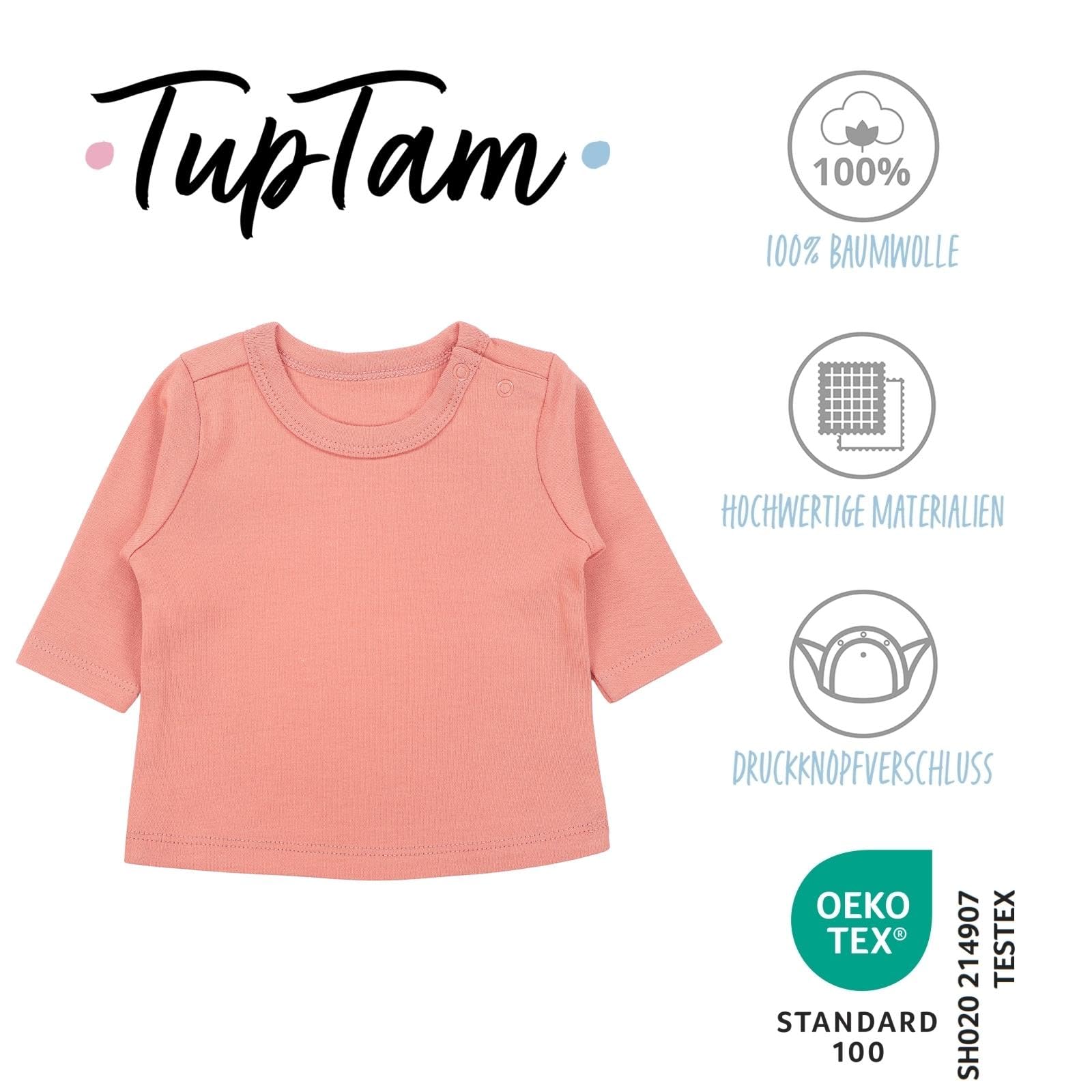 TupTam Camicia per Bambino Neonato a Maniche Lunghe 5 Pezzi