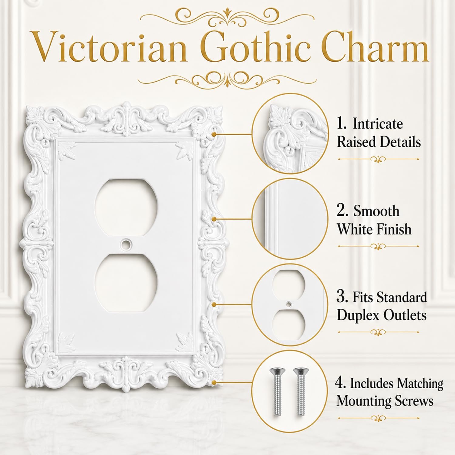 2 Pack Light Switch Cover Plates,Duplex,4.45 x 5.9 Inches