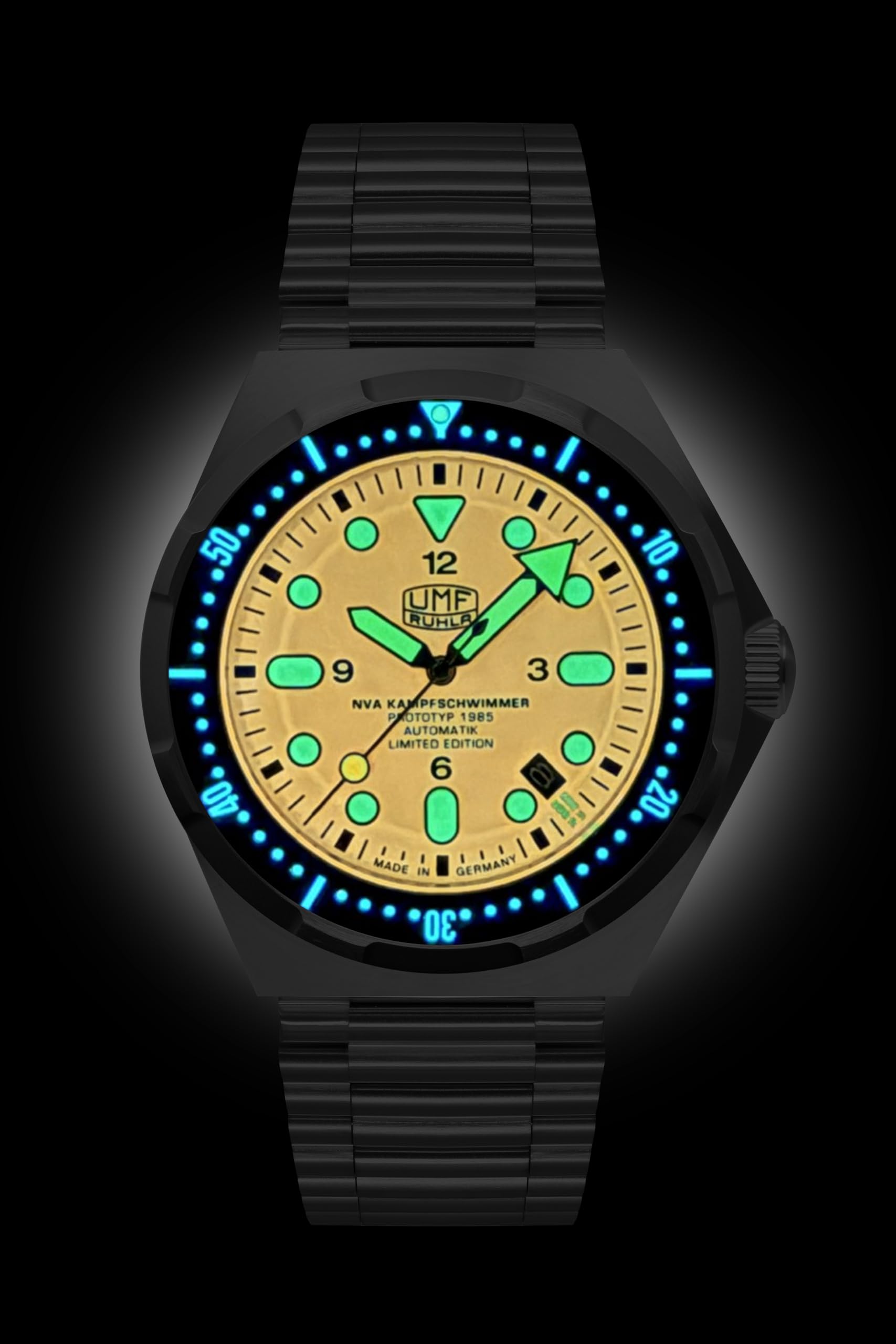 UMF RUHLA NVA Kampfschwimmer „Prototyp“ 2026 - Limited Edition - Taucheruhr - Ø 42 mm - NH35A Automatikwerk - Saphirglas – Keramiklünette - Made in Germany