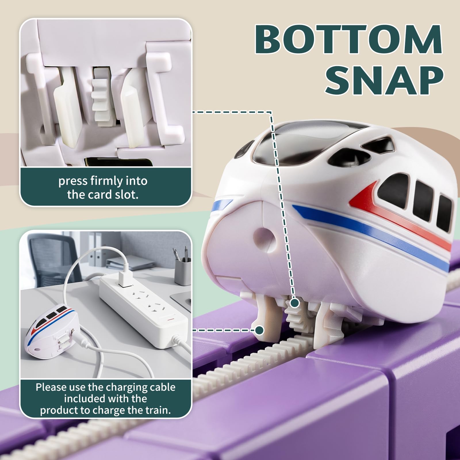 KlickRail Elektrisches Eisenbahnset: Flexible Rennbahn, 88-teilig mit motorisierten Autos & gravitationswidrigen 3D-eingebetteten Layouts. Baukastenspielzeug für Kinder 3-8 Jahre 3-5, 6-7 Jahre