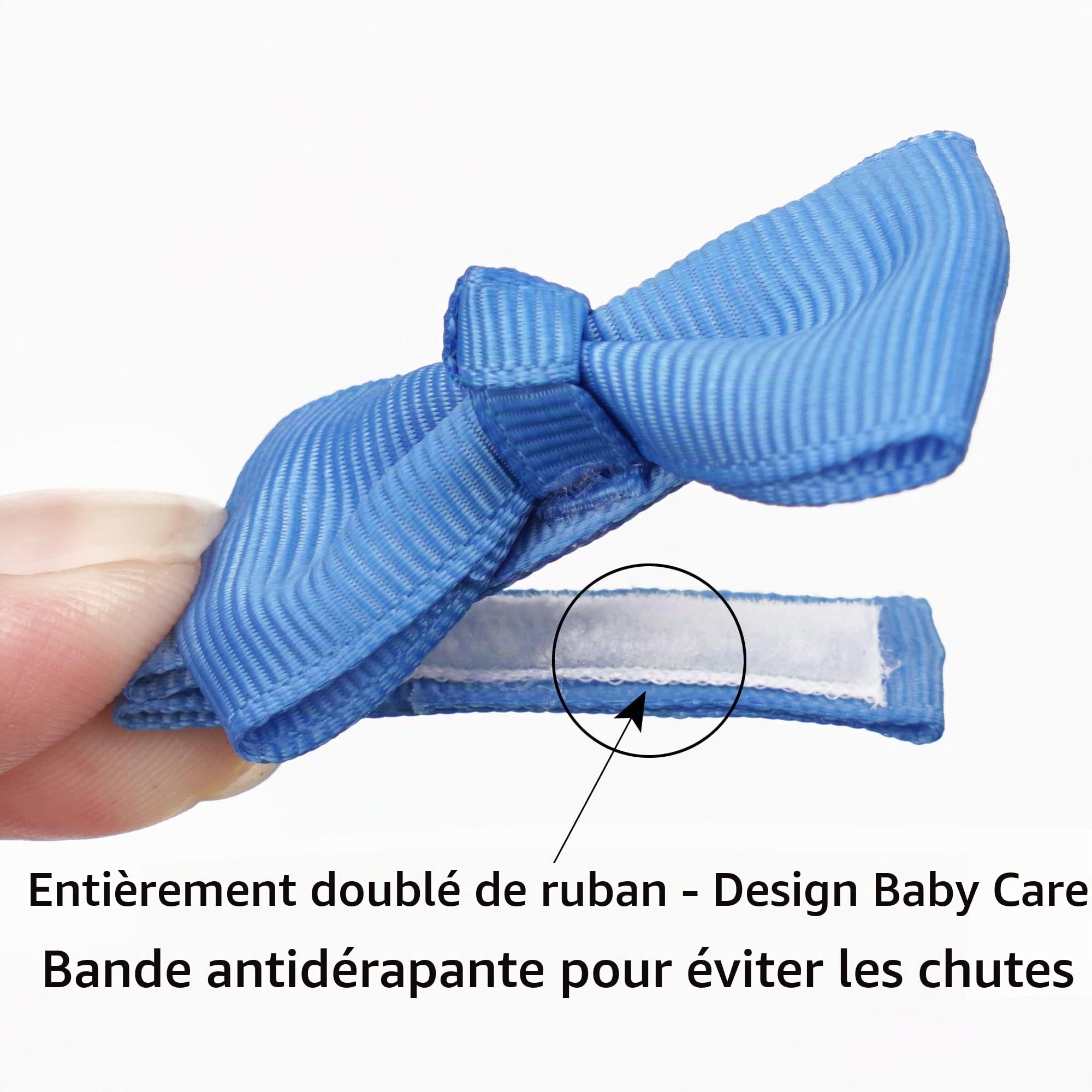 JOYOYO 50 pièces Barrettes cheveux filles Ruban complet recouvert, Petites pinces à cheveux Craft de 2 pouces pour les cheveux fins de bébé