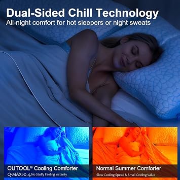 QUTOOL Cooling Blanket for Night Sweats Lightweight Cooling Comforter Summer Quilt With Q-Max>0.4 Cool Tech Fabric Dual-Sided Breathable Summer Blanket for Hot Sleepers, Sofa Bed,Grey,200 * 220cm