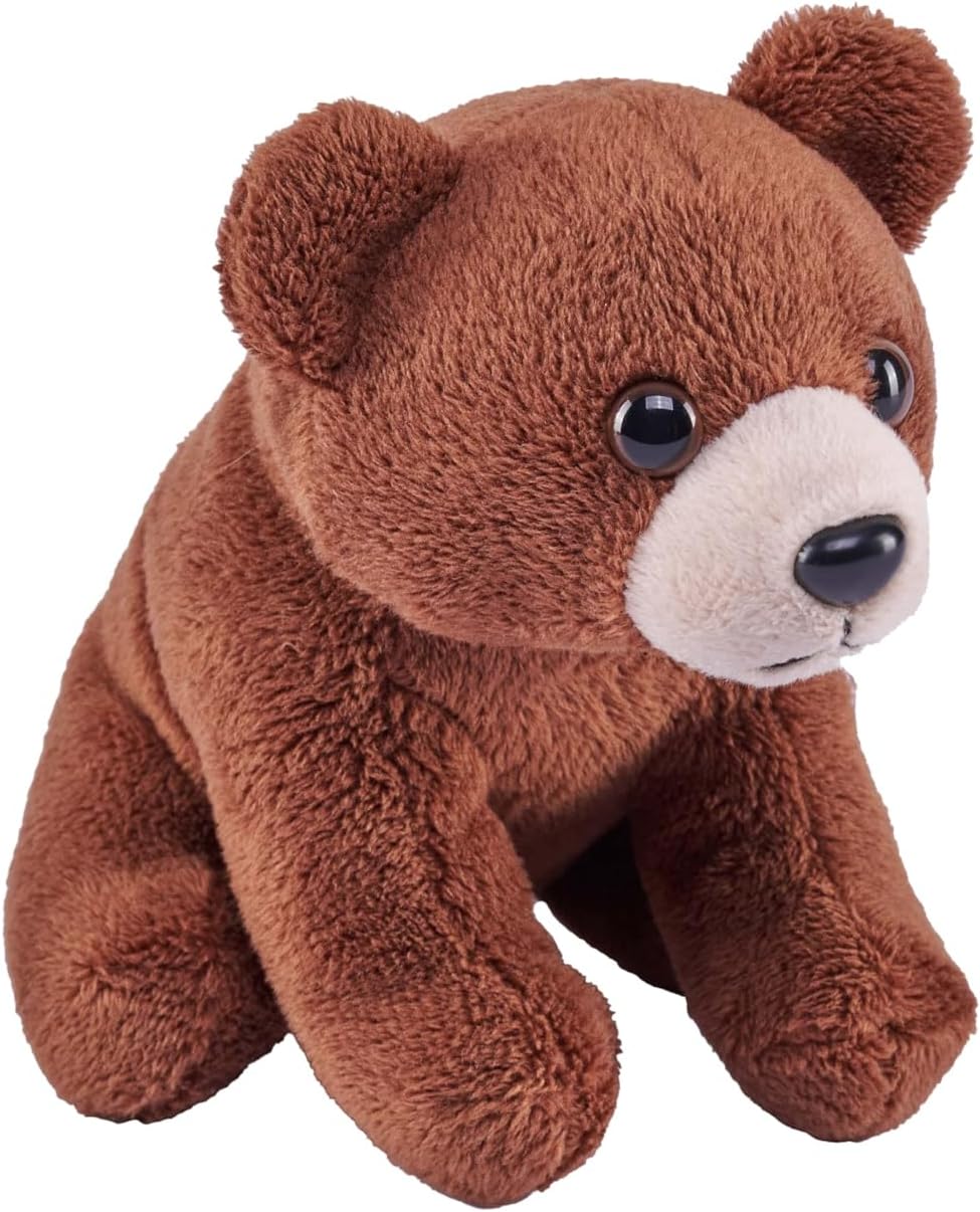 Wild Republic Pocketkins Eco Brown Bear, Stuffed Animal, 5 Inches, Plush Toy, Made from Recycled Materials, Eco Friendly