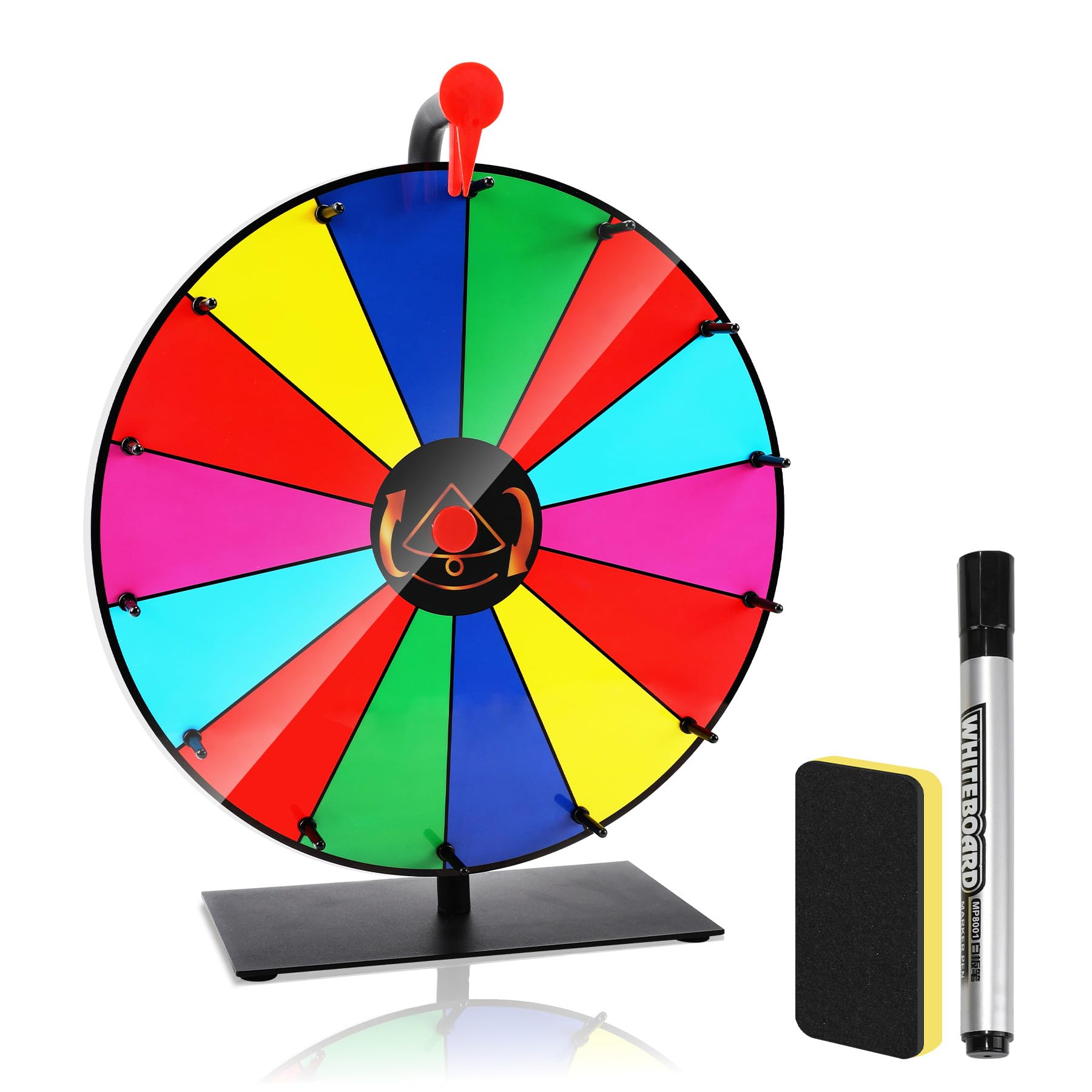 24-inch Prize Wheel with Stand, Heavy Duty Spinning Wheel for Prizes
