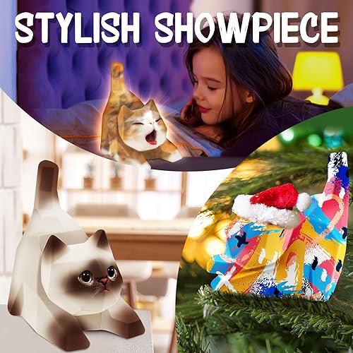 Miniatura 9 de FUNZBO Kit de lámpara para pintar tu propio gato de 4.3 pulgadas, artes y manualidades para adolescentes, kit de pintura para niños, juguetes de luz