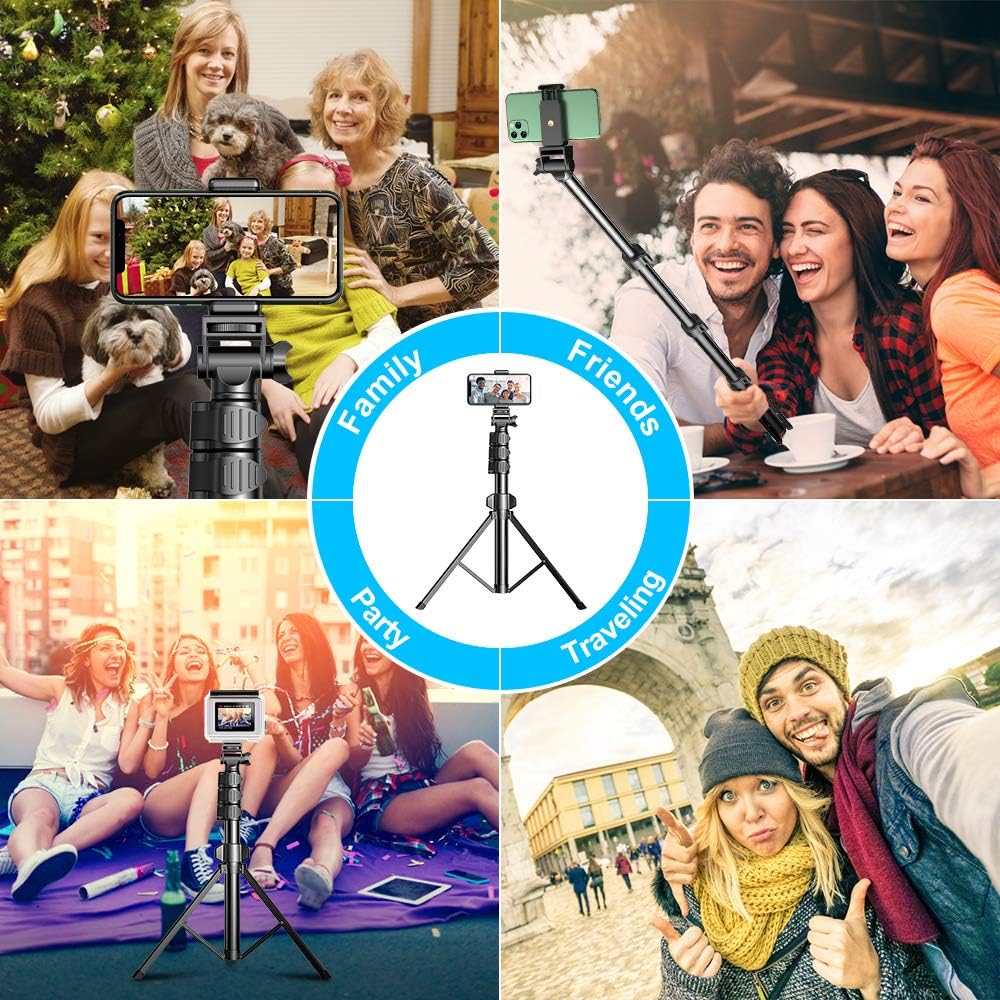 Bеѕt Dеаl 🛒 Bcway Phone Tripod, 55.9 Extendable Selfie Stick Tripod Bluetooth, All-in-One Travel Tripod with Remote, Compatible with iPhone 13/13 Pro Max/12/12 Pro/12/11 Pro Max/XS Max, Galaxy S20, Camera, Gopro