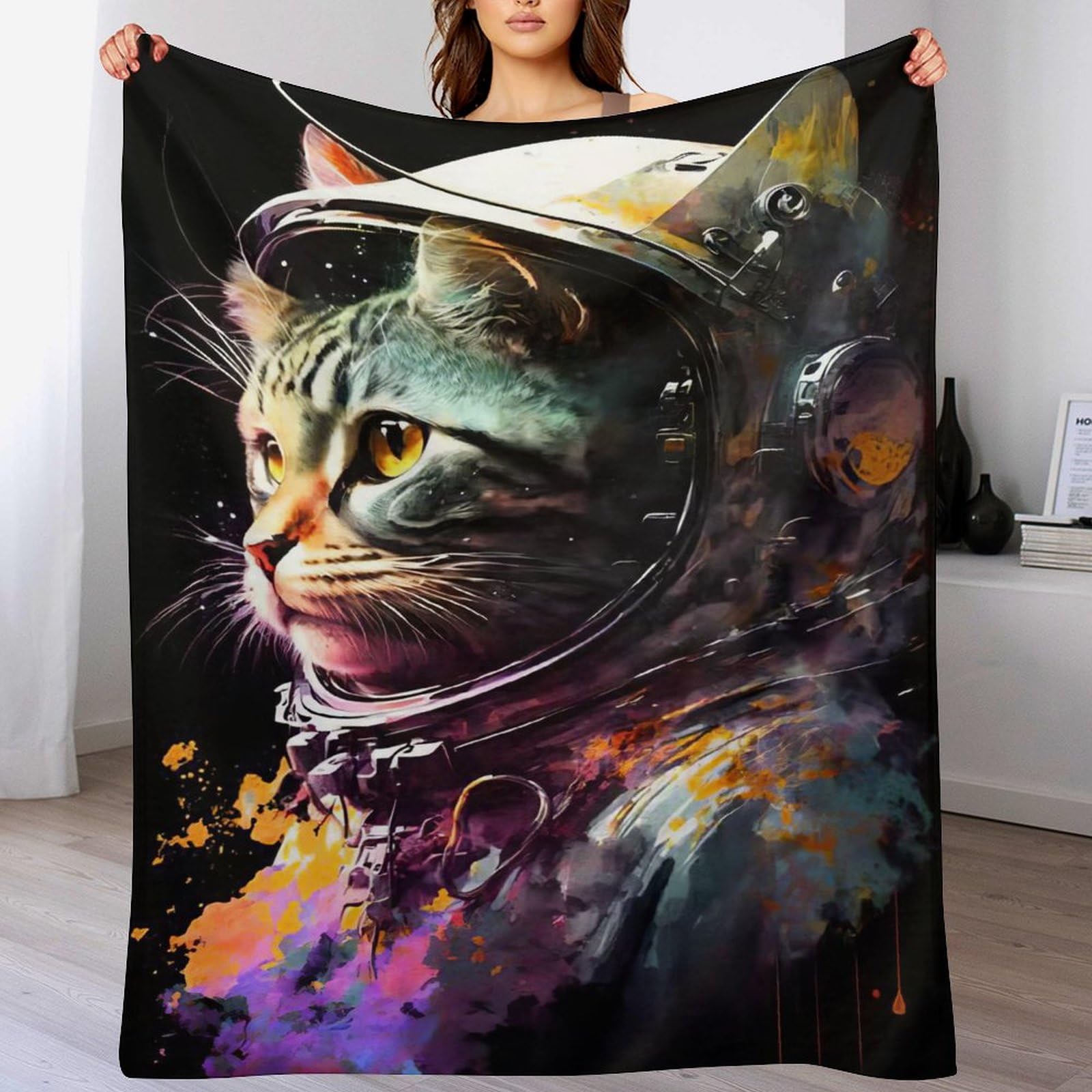 Manta gruesa para sofá cama gato manta mullida manta grande 150x200