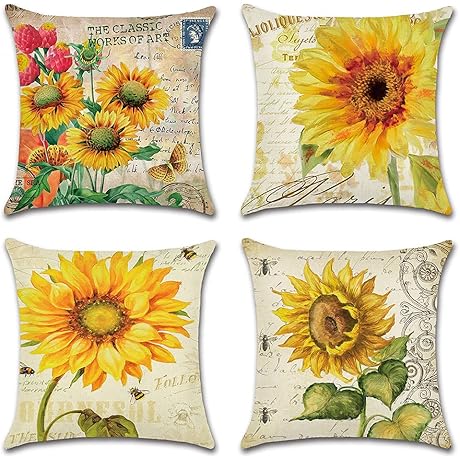 Sunshine Charm: Artscope Sunflower Throw Pillows for Alfresco Living