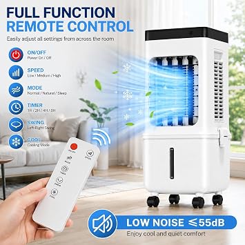 3 in1 Portable Air Conditioners/Evaporative Air Cooler Remote Control