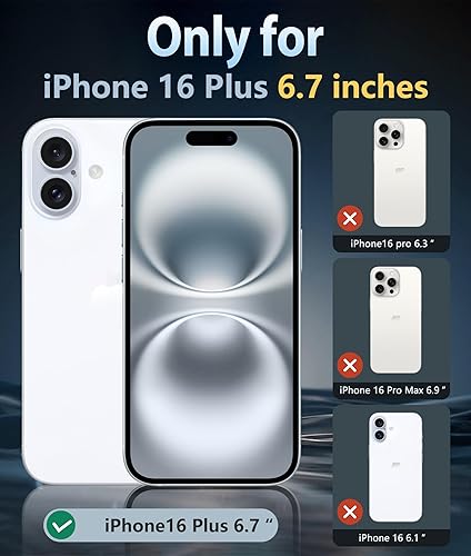 Miniatura 510 de Fntcase Funda para iPhone 15 Plus y 14 Plus de 6.7 pulgadas, magnética, a prueba de golpes de grado militar, antiamarilleo, delgada, protectora