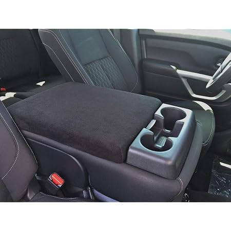 Headlights For Nissan Titan Gray Leather Console Lid Armrest Cover For 2004-2024 Nissan Titan - Waterproof & Abrasion Resistant Nissan Titan Console Cover