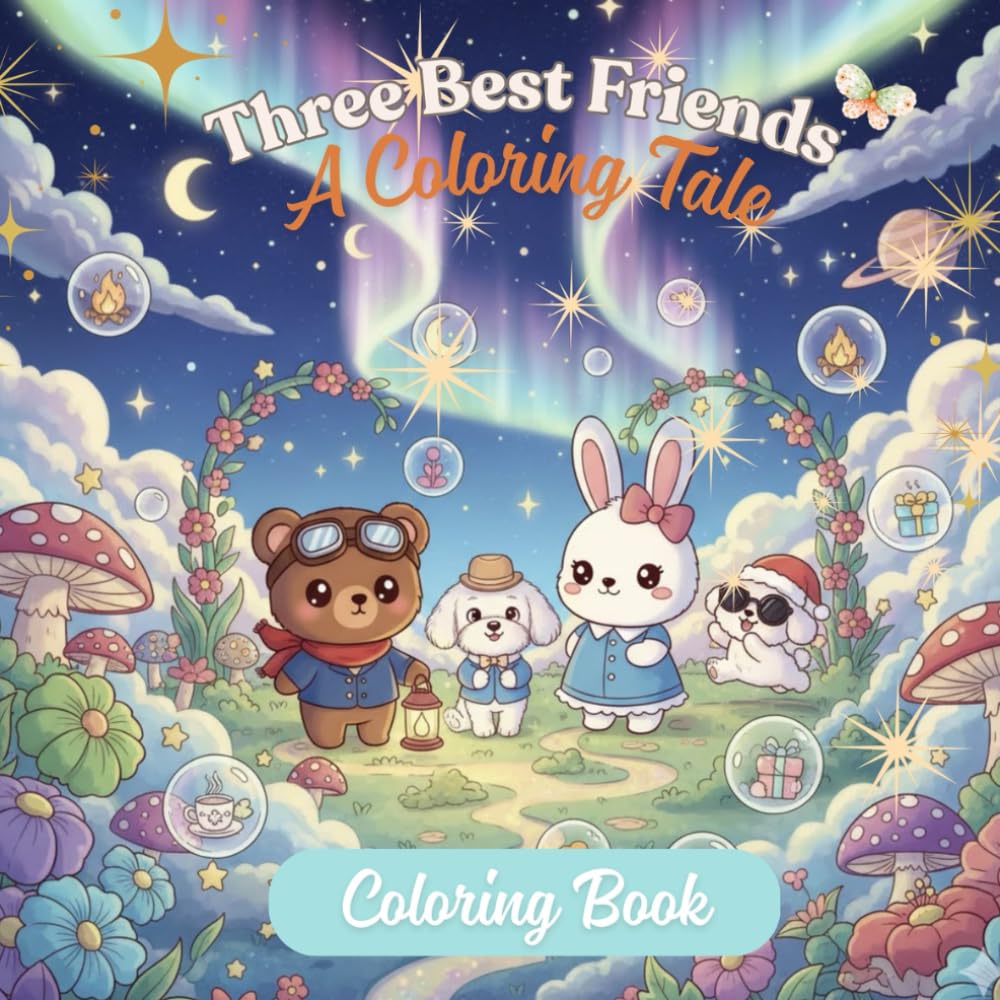 Three best Friends: A coloring tale