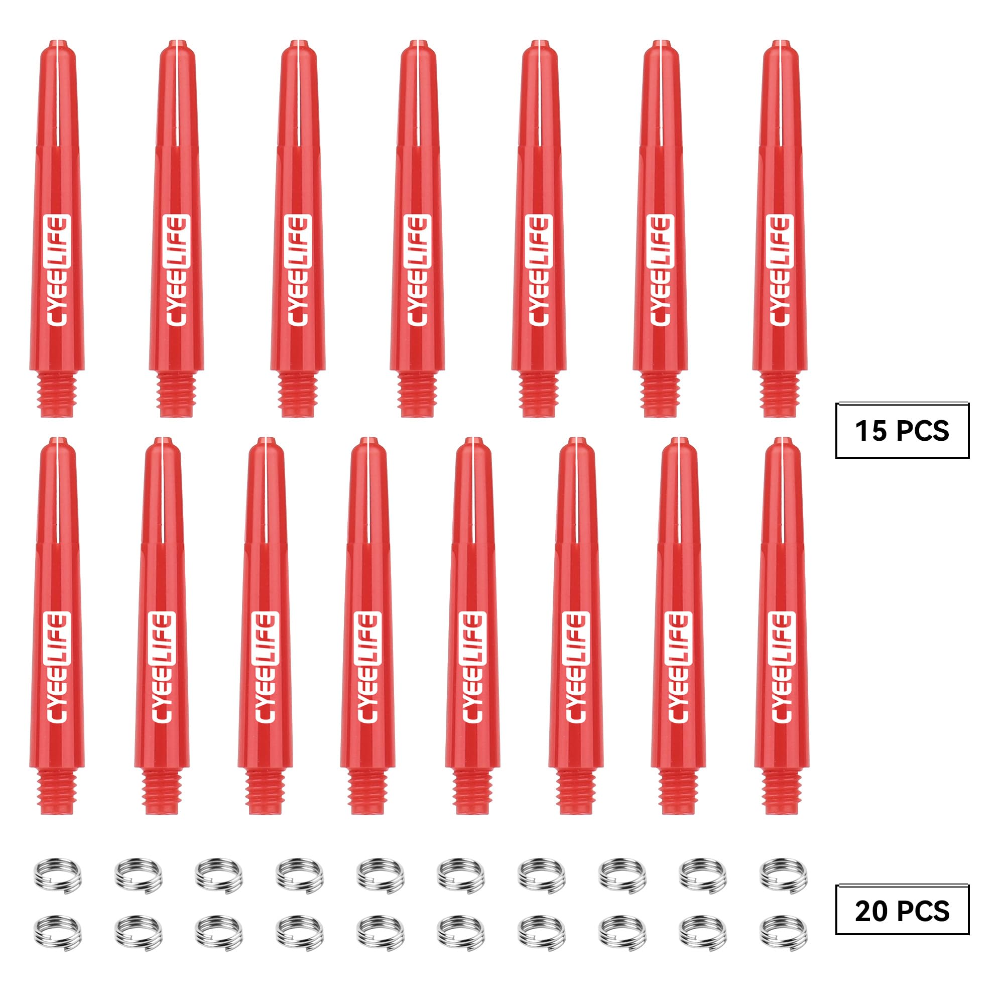 Dardos Plumas de plástico 15 PCS con Anillos de Metal 2BA PC Dart Shafts 35-48mm