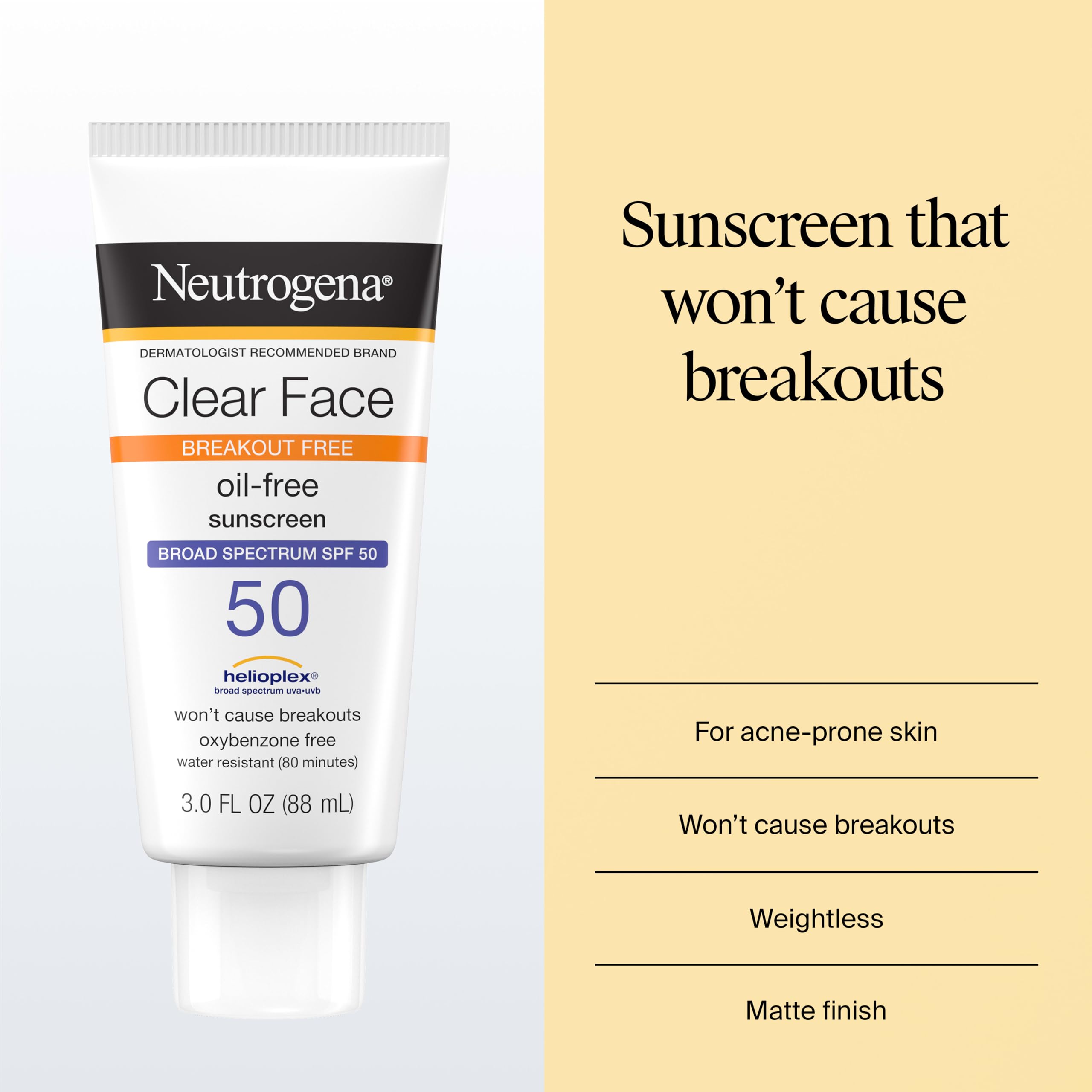 Neutrogena Clear Face Sunscreen SPF 50 - Breakout-Free! -2 Neutrogena Clear Face Sunscreen SPF 50 - Breakout-Free! -2