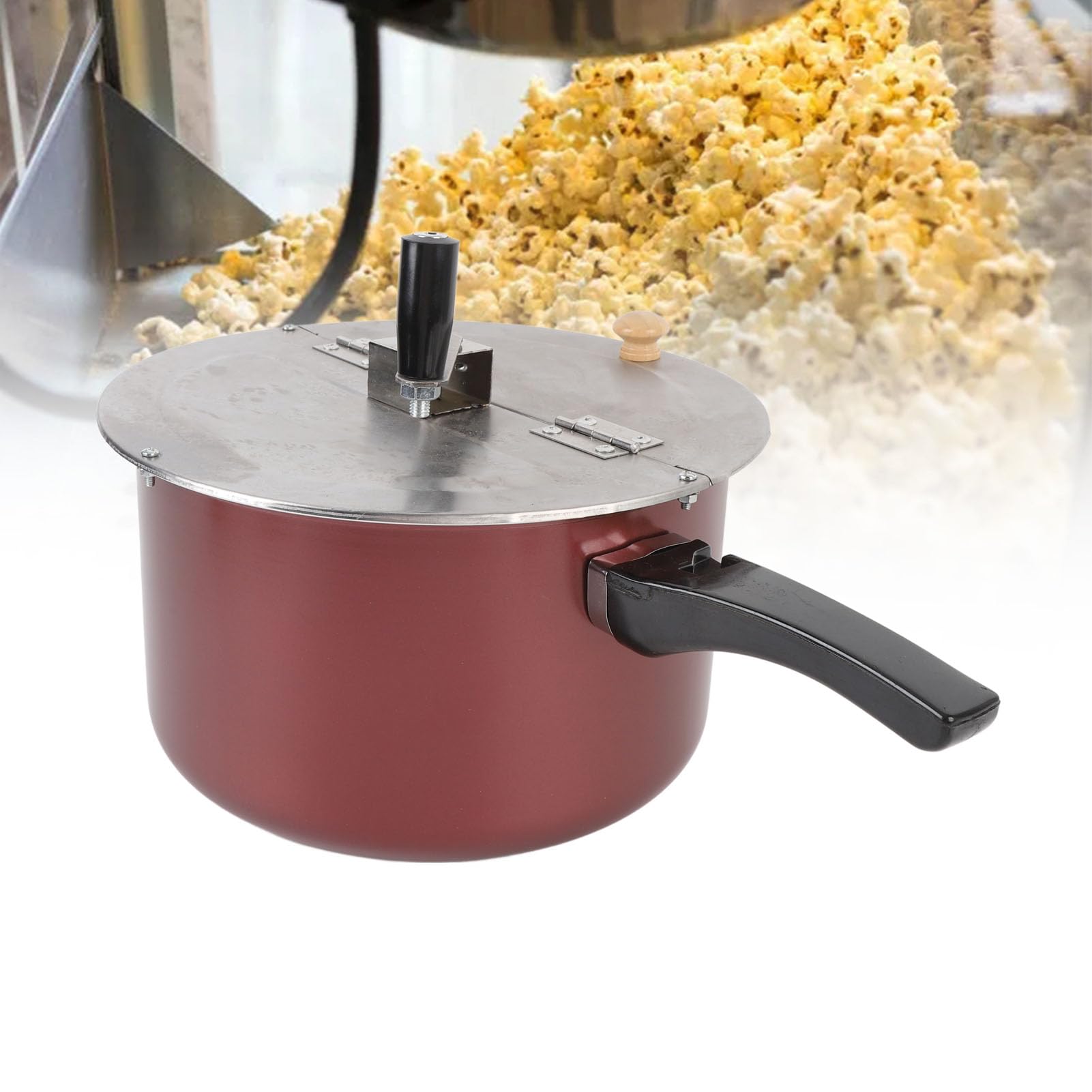 Edelstahl Popcorn Popper, Herdplatte Popcorn Maker handbetrieben, kompaktes Design, Popcorn Topf mit einer Handkurbel, Gasherd Induktion Herd kompatibel