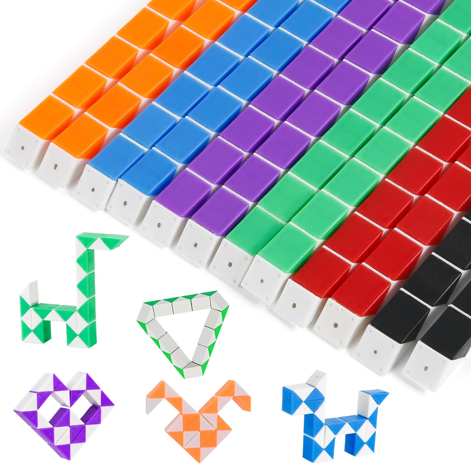 30 Pezzi Serpente Magico, Banaone 24 Blocchi Serpente Cubi, Mini Cubo di Serpente Giocattolo Magico Gadget Compleanno, Twist Cubo Puzzle for Ragazzi e Ragazze Kids Party Bag Fillers, Colore Casuale