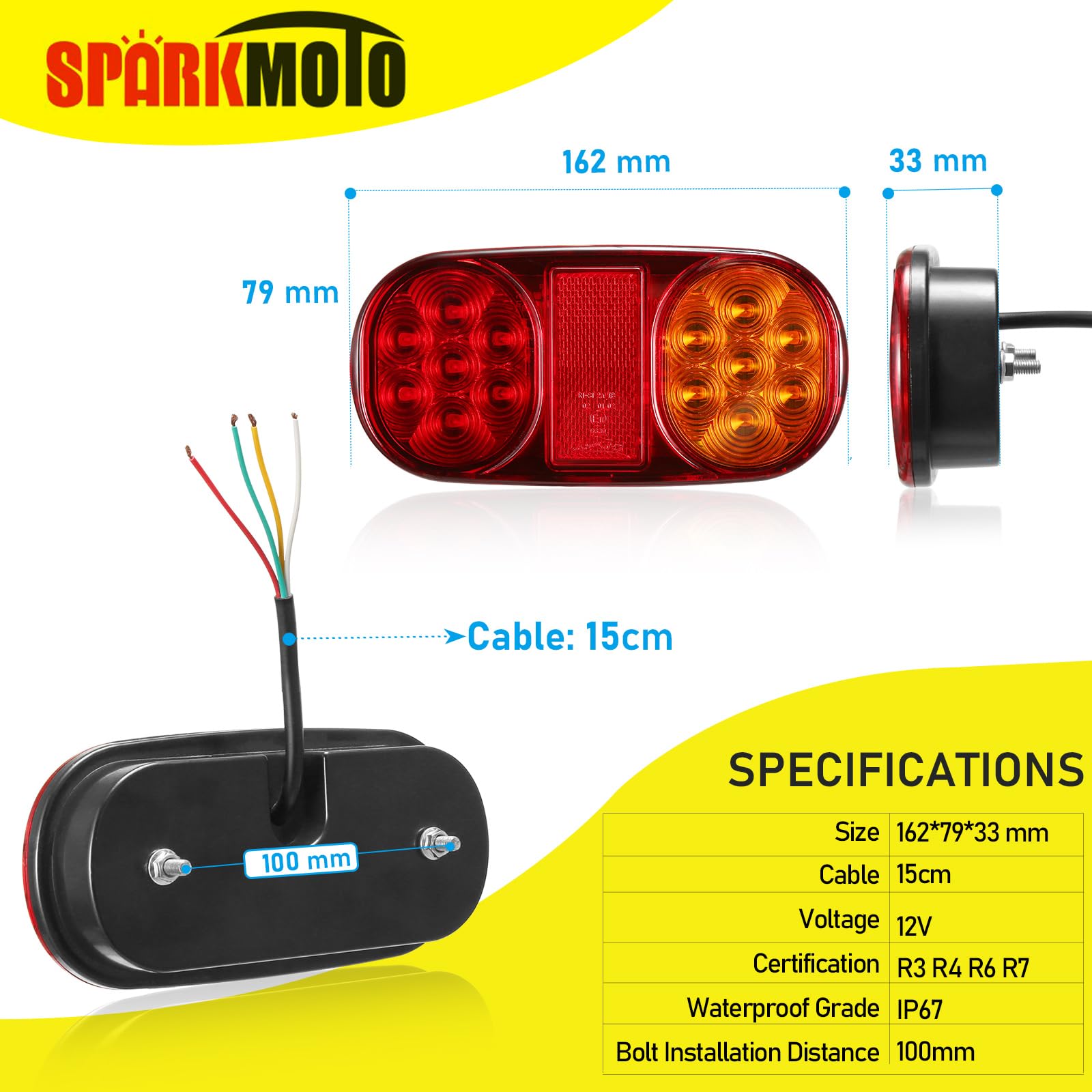 Luci Targa LED Per Rimorchio 12V/24V - Impermeabili IP65 | Illuminazione Posteriori Per Camion E Caravan - Foto 6