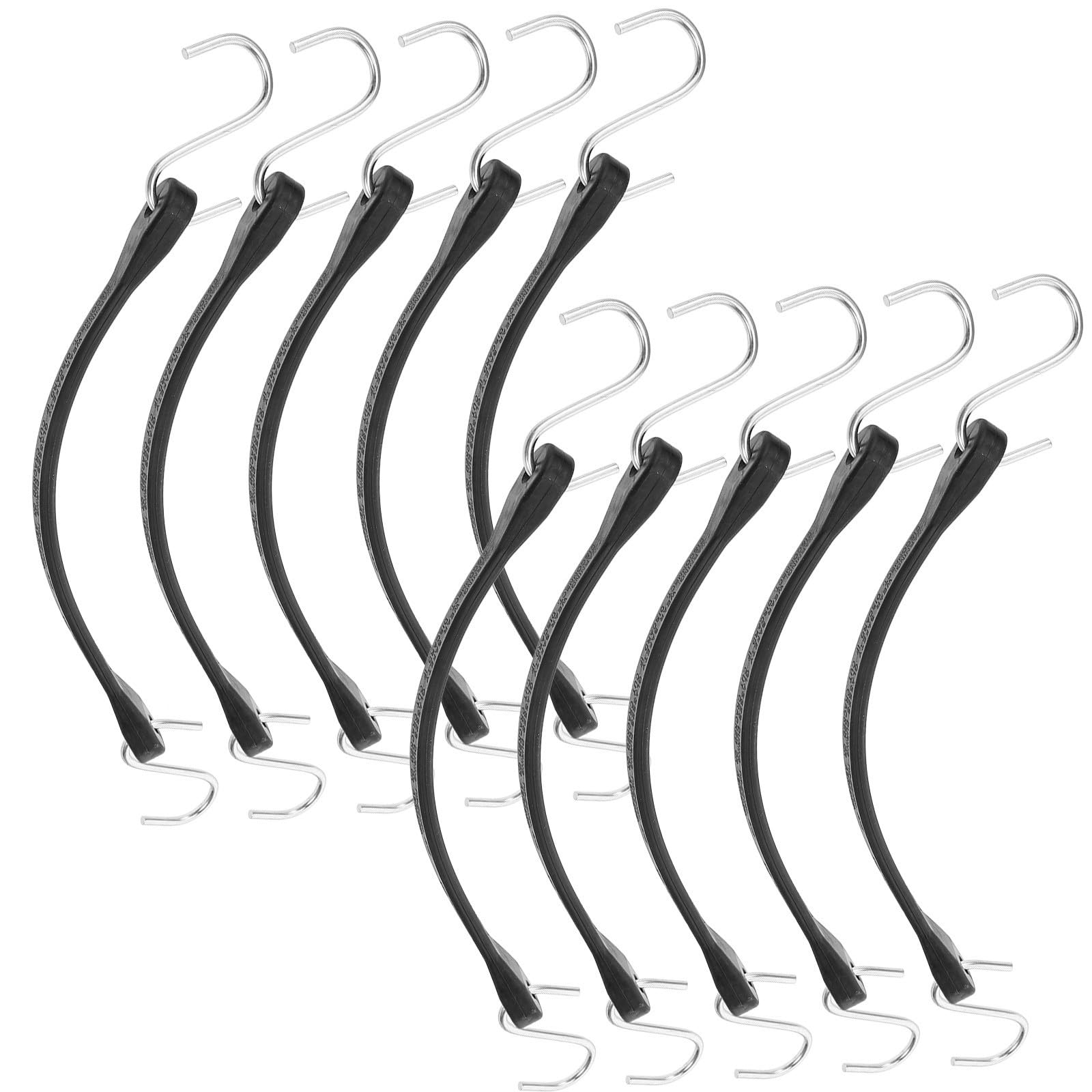 10 Correas de Goma Negras para Equipaje Tensión Ajustable y Diseño Versátil, Ideales para Exteriores y Viaje Seguro