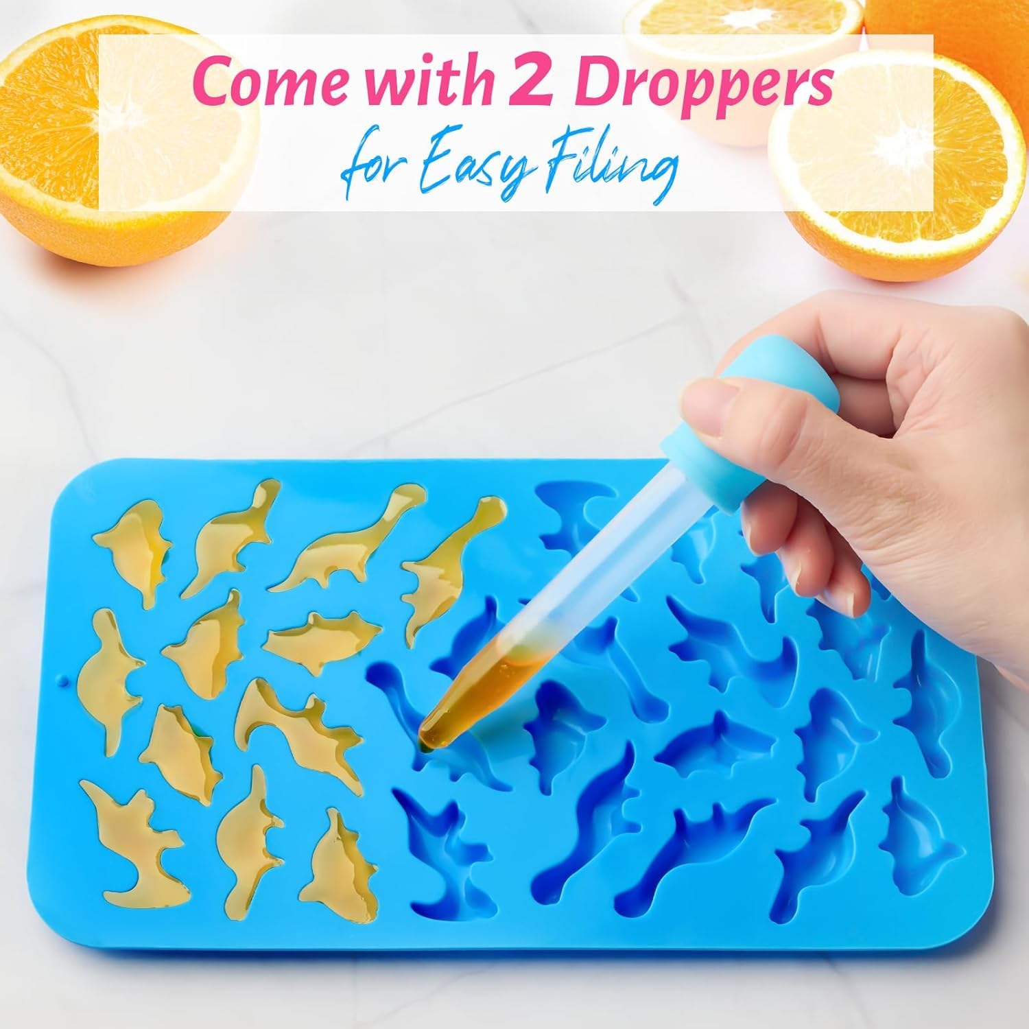 Dinosaurier Silikon Backform Mint - Kuchenform Eiswürfelform BPA-frei