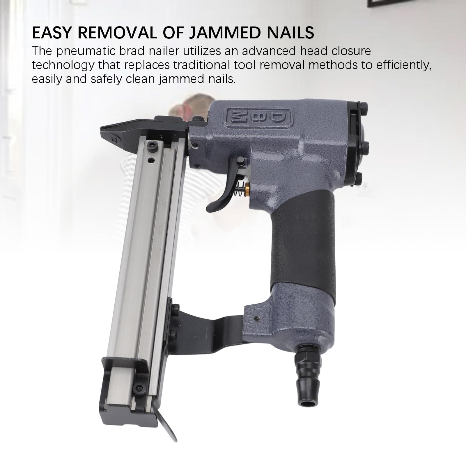 Pneumatic Brad Nailer Quiet 100 Nails Capacity 0.4Mpa to 0.8Mpa Air Nailer Tool for Framing Woodworking
