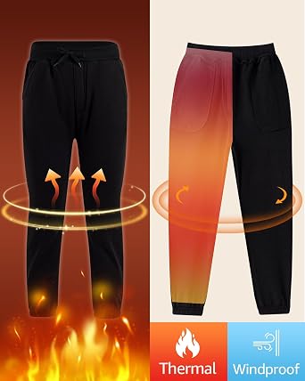 Boys Fleece Joggers Sweatpants Soft Warm Kids Active Sweat Pants with Pocket & Drawstring Size 4-12
