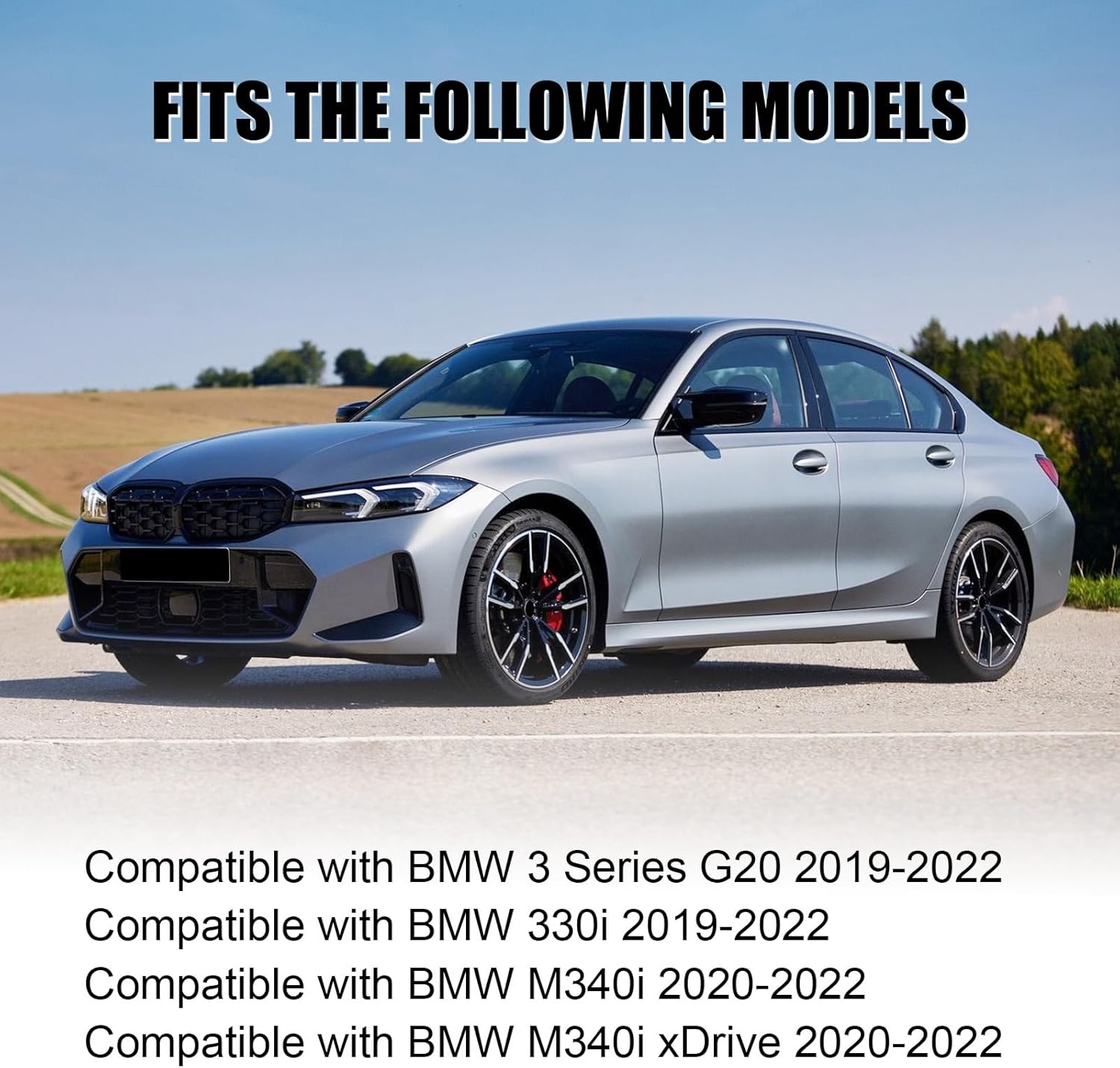 Gloss Black Front Bumper Lip Compatible with 3 Series G20 2019-2022, Splitter Spoiler Diffuser Protector Wing Body Kit for BMW 330i 2019-2022, M340i/M340i xDrive 2020-2022
