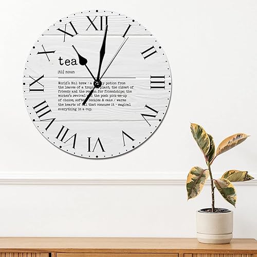 Miniatura 28 de Reloj de PVC con definición psicológica, reloj de pared grande con números romanos inspiración, refranes de inspiración de 12 pulgadas, significado