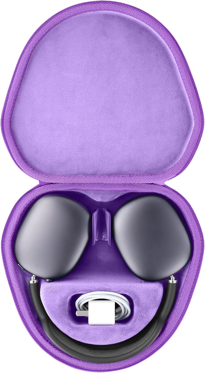 co2CREA Hard Case with Sleep Mode Replacement for Apple AirPods Max Wireless Over-Ear Headphones (Purple Case)