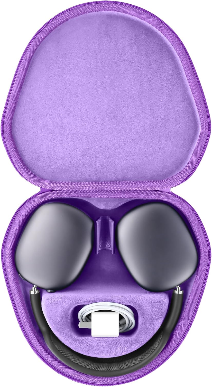 co2CREA Hard Case with Sleep Mode Replacement for Apple AirPods Max Wireless Over-Ear Headphones (Purple Case)