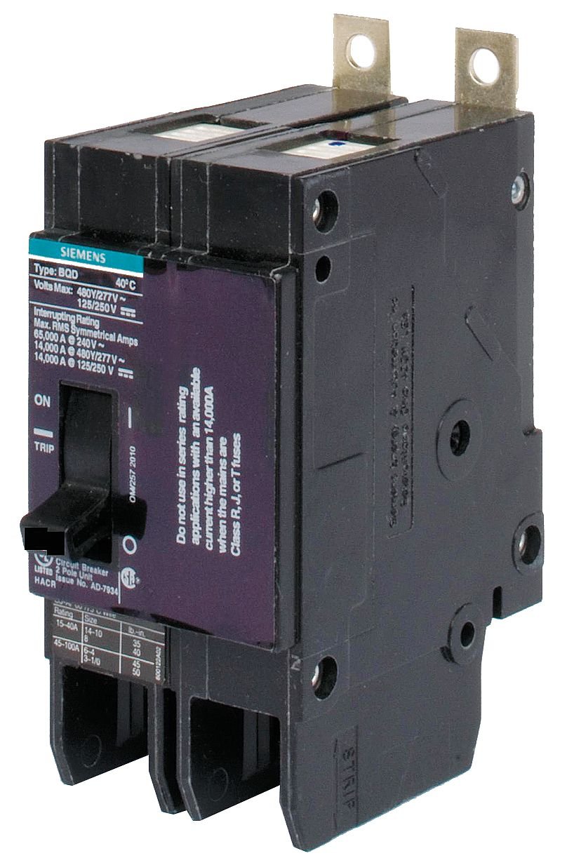 SIEMENS BQD250 2P Standard Bolt On Circuit Breaker 50A 277/480VAC