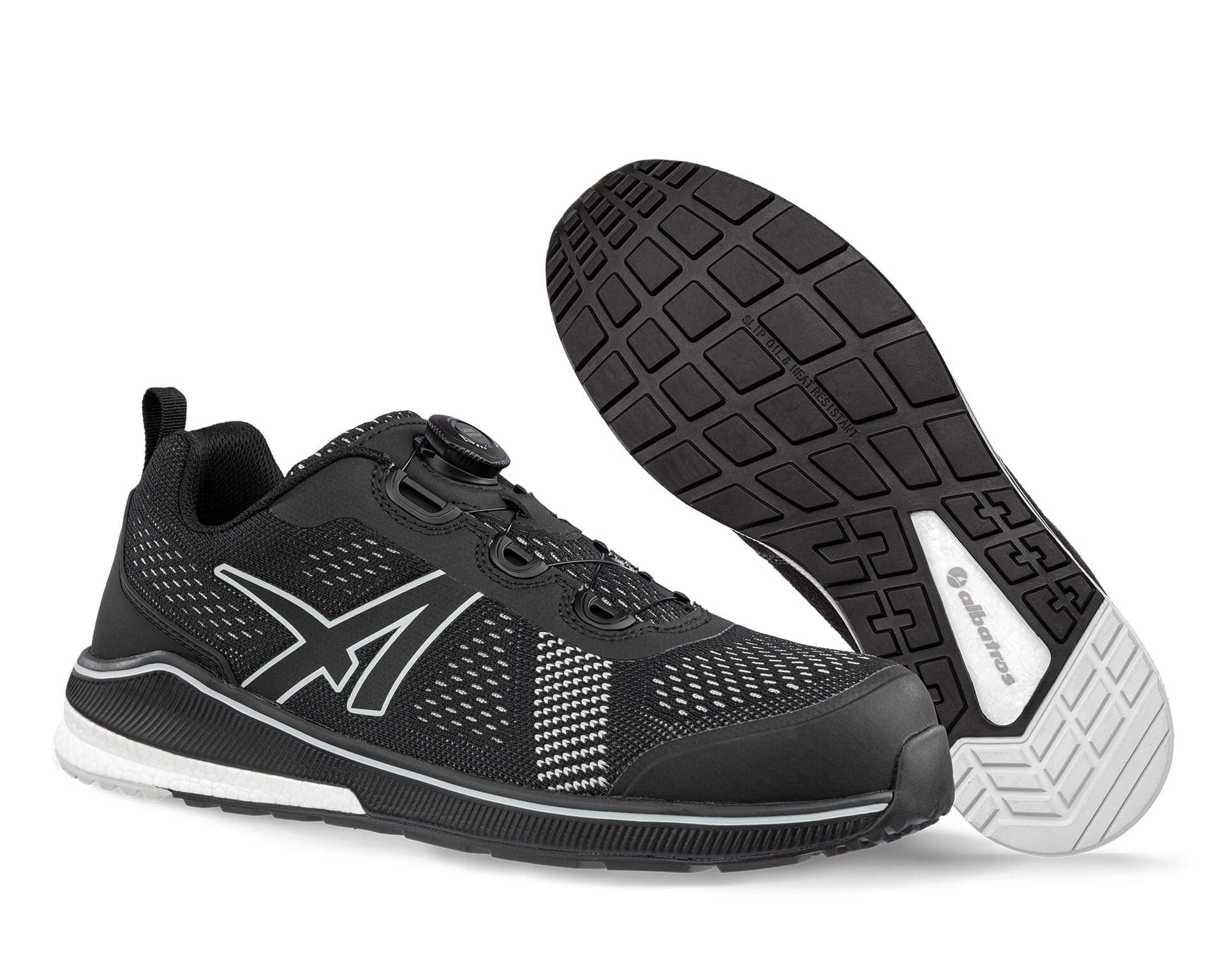 ALBATROS Voltage Black QL Low buty robocze, buty ochronne, S1P ESD HRO SRC, czapka z włókna szklanego, oddychająca, antypoślizgowa, bez metalu, dla mężczyzn, czarny, 47 EU