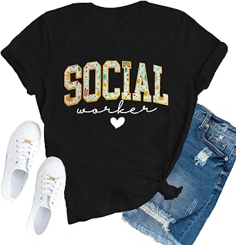 Social Worker Shirt Social Work Month T-Shirt Advocate Support Empower Tops