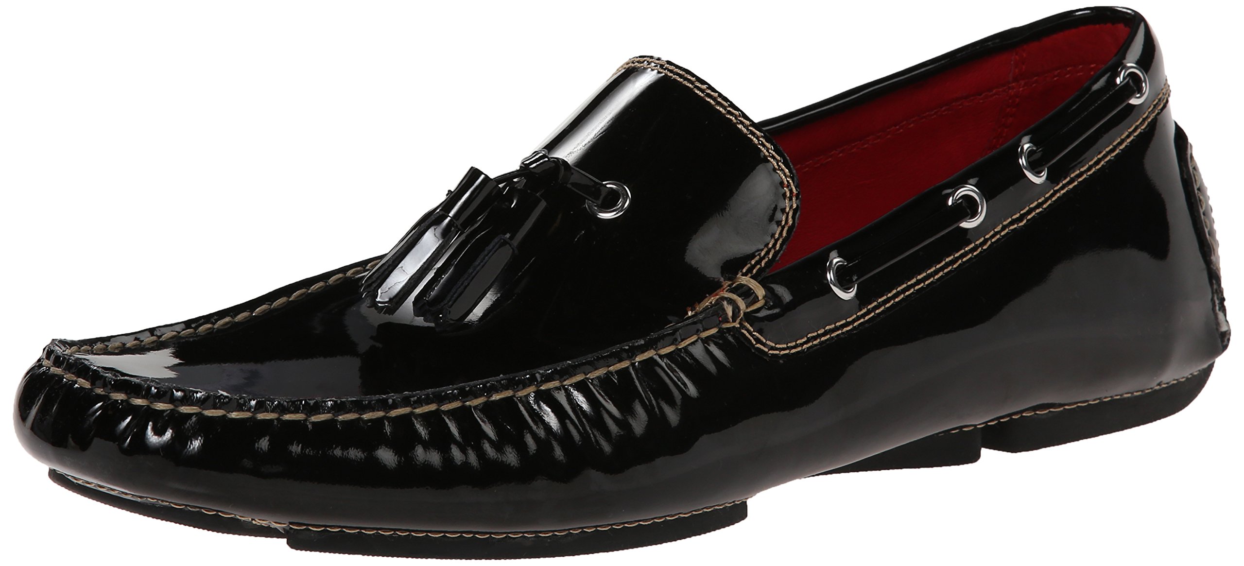Donald J. Pliner Men’s Black Leather Slip-On Loafer with Red Stitching 81N7czZSO0L._AC_UY900_.jpg main image 2