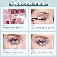 Vista 12 de MORGLES Aplicadores de sombra de ojos de doble cara, 50 brochas de sombra de ojos de 2.4 pulgadas para mujeres y niñas, color negro