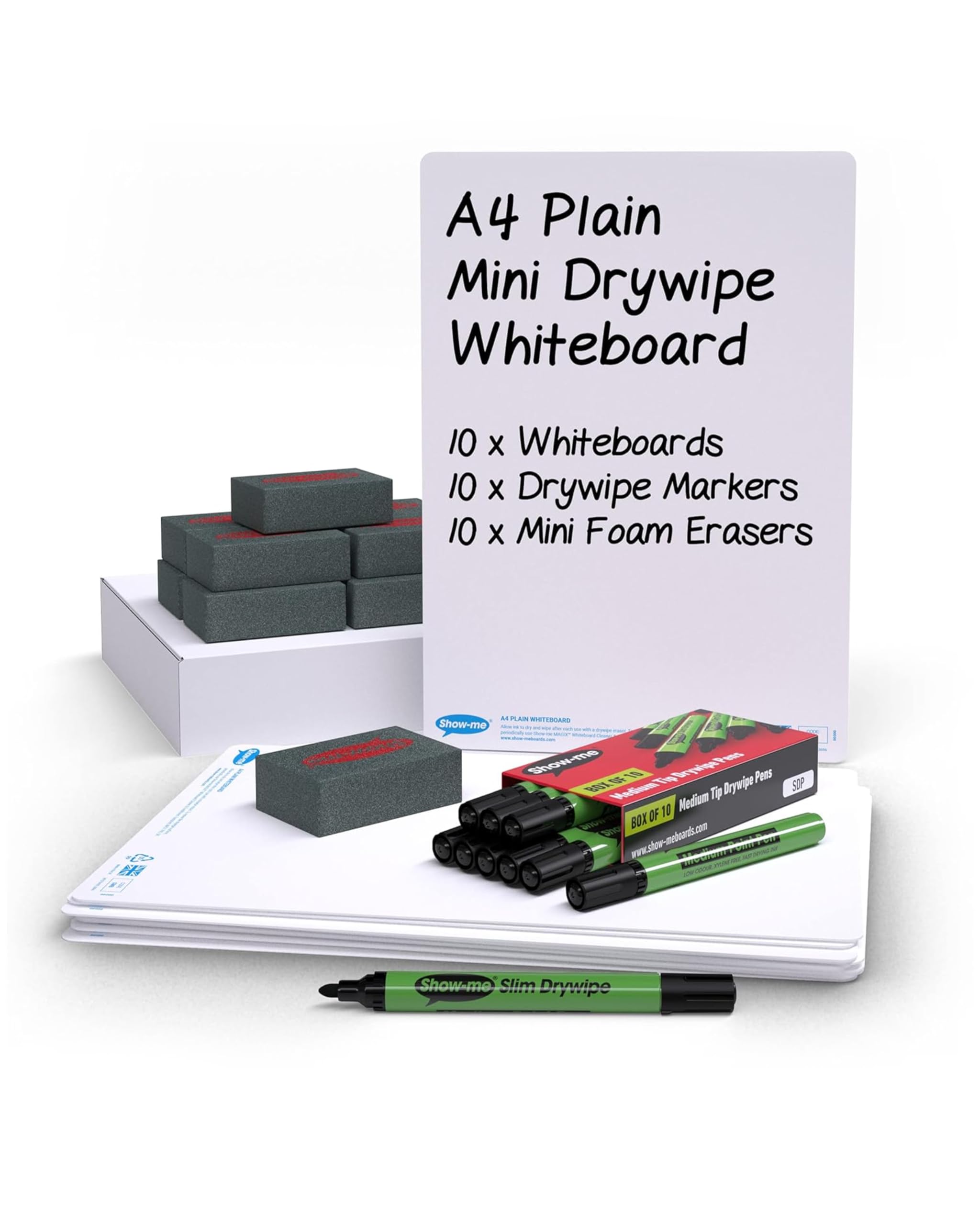Show-Me A4 Whiteboards Classroom Tray Kits (Pack Of 30) Gtc/Smb