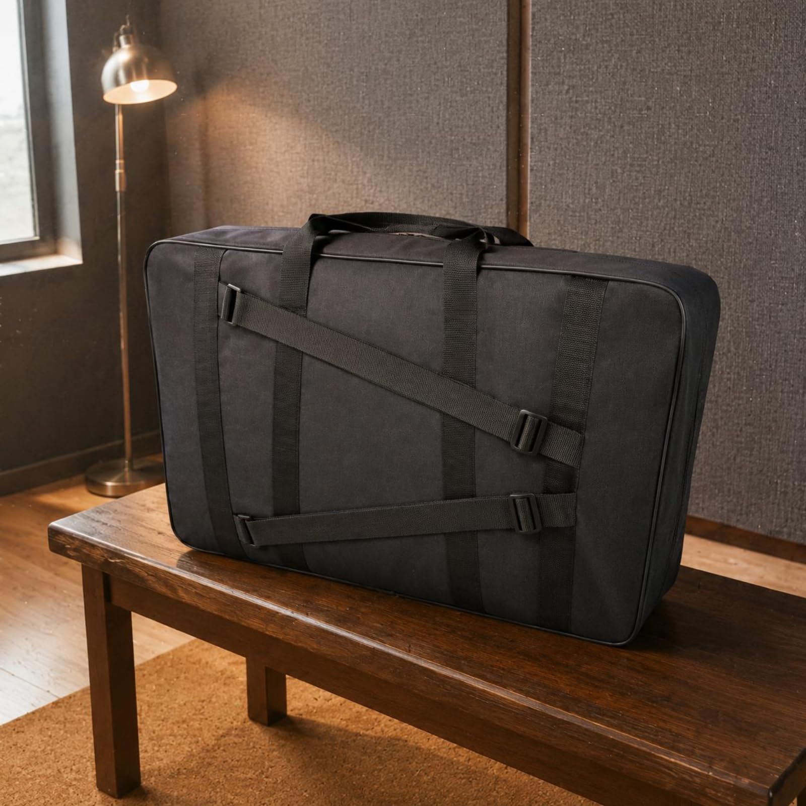 Custodia Supporto Zither Borsa Trasporto Porta Stand Guzheng Borsa Imbottita Custodia Retangolare con Manici in Oxfords per Uso Domestico Studio Sale Prova, style to 4, Array, Nero