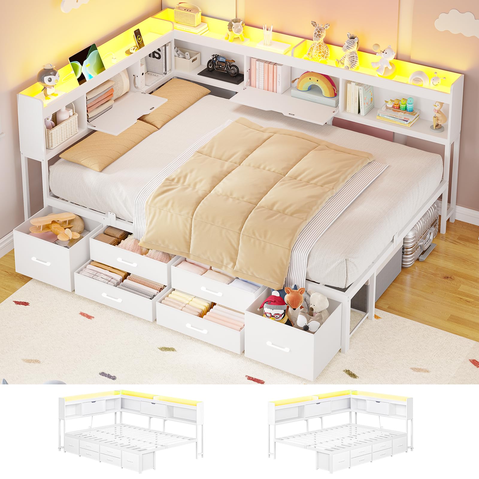 MSmask Corner Bed Frame
