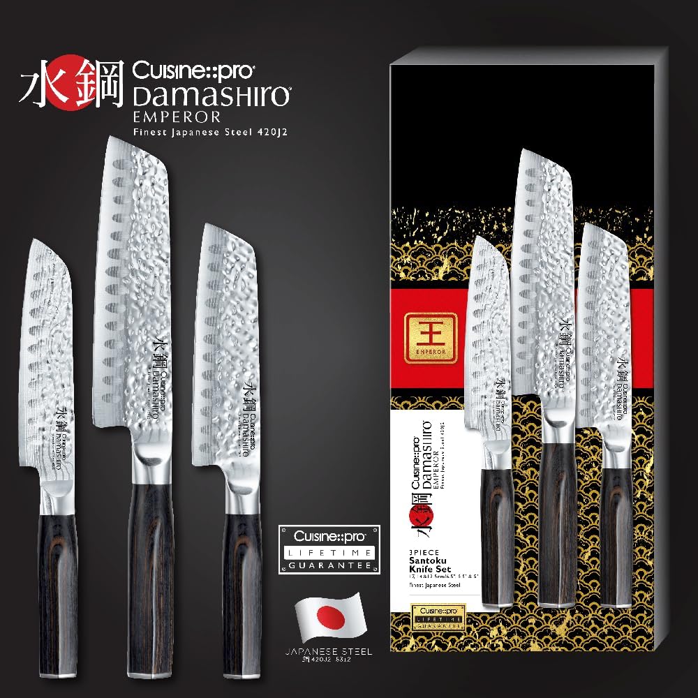 CUISINE::PRO® Damashiro® Emperor Santoku Knife (3 Piece Set)