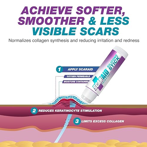 Miniatura 5 de ScarAid Gel en barra de silicona para cicatrices de 0.60 oz, sin desorden, tratamiento de cicatrices de alta calidad, ayuda a mejorar la apariencia