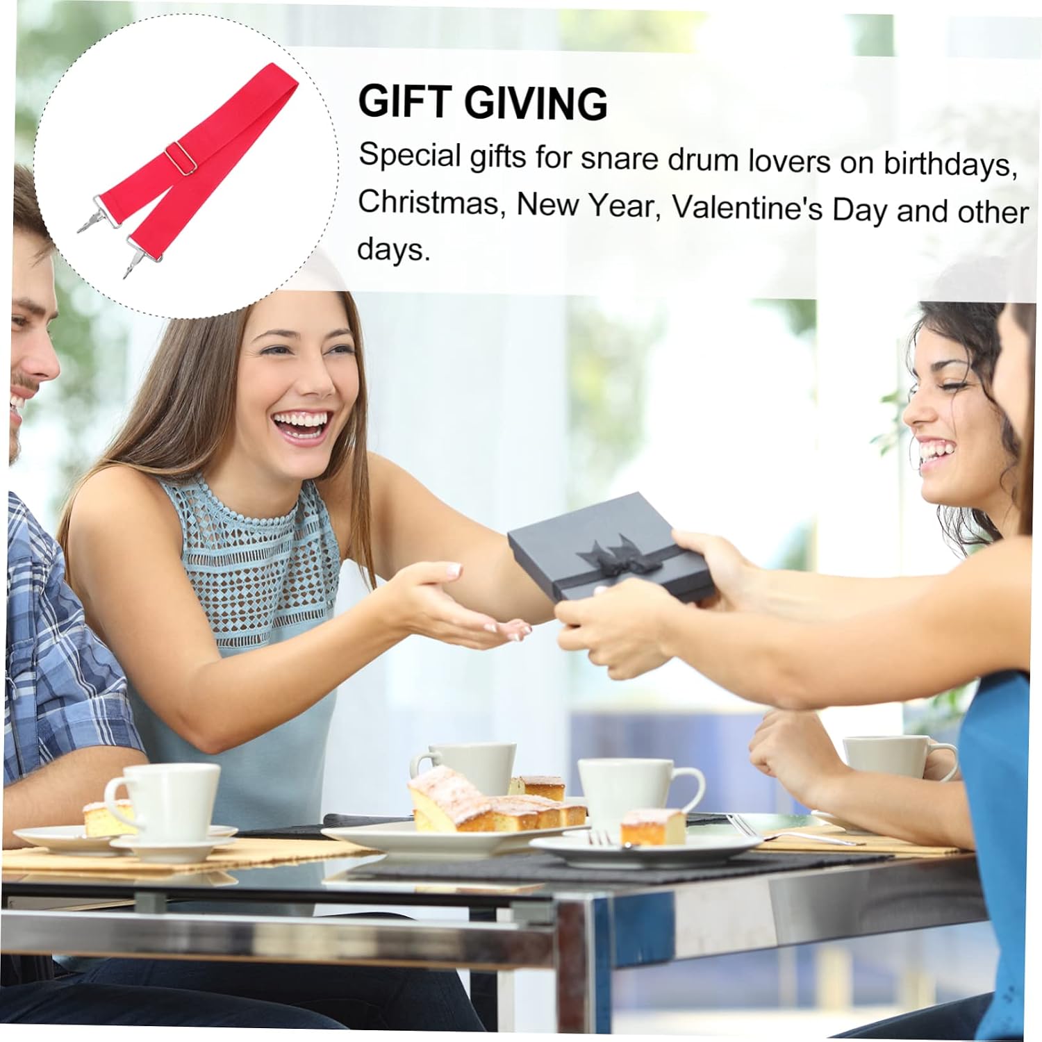 ibasenice 2pcs Snare Drum Strap Hook and Comfortable Shoulder Sling for Marching Bands and Percussion Instruments