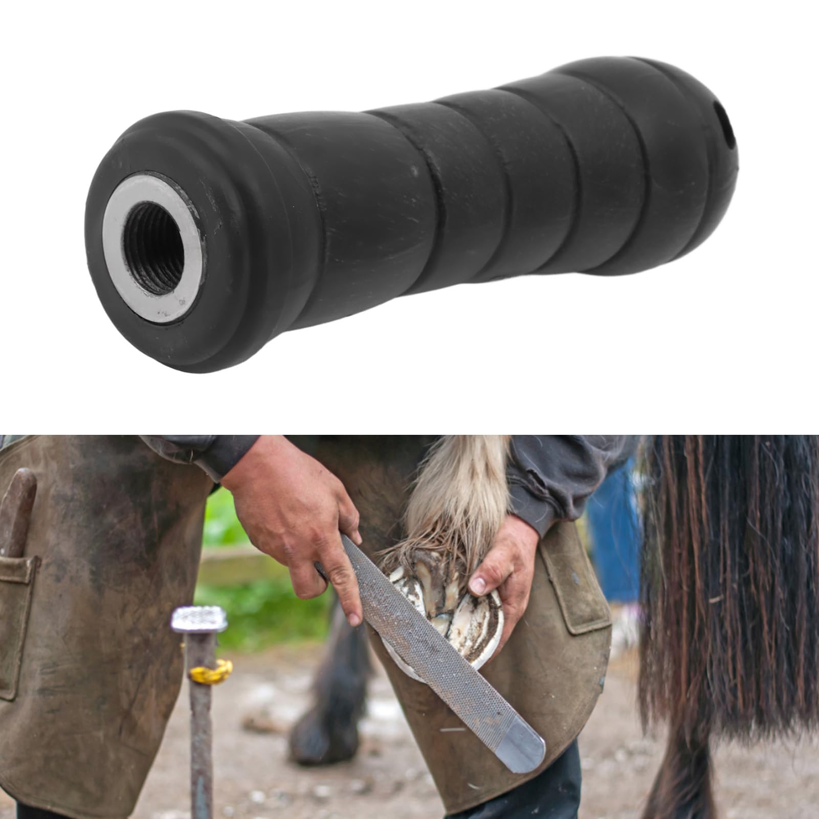 Lybunair Reusable Hoof Rasp File Tool with Handle for Farm Horses G1 4 Female Thread Horseshoe Farrier