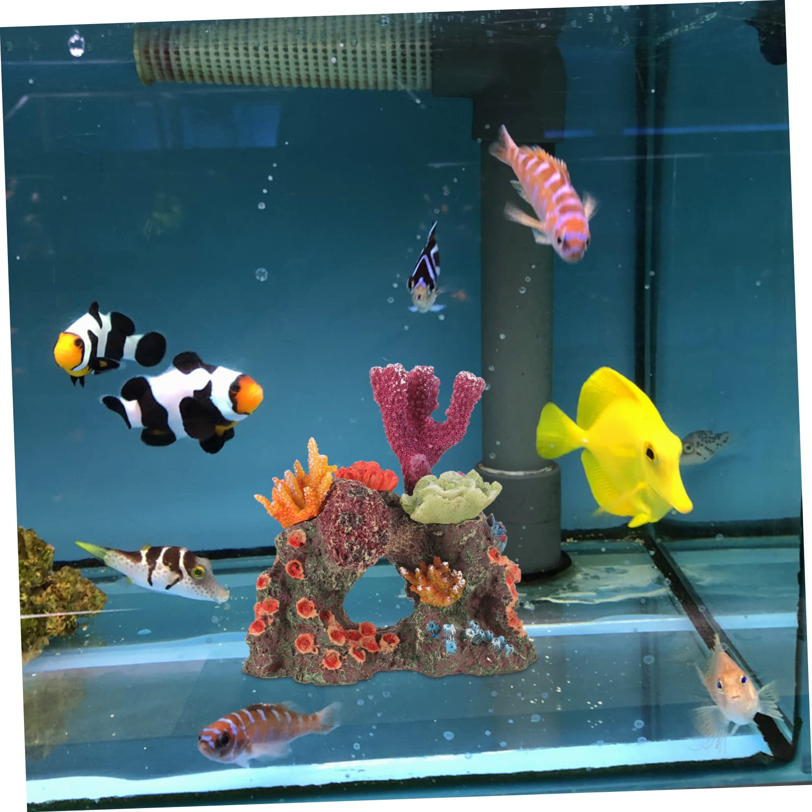 Sosoport 3pcs Künstlicher Steingarten Aus Korallen Aquarium Korallenriff Ornament Tank Pflanzenaquarium Desktop-Aquarium- Strand Luft Schwimmpflanzen Für Aquarien Nautisch Wasser Harz