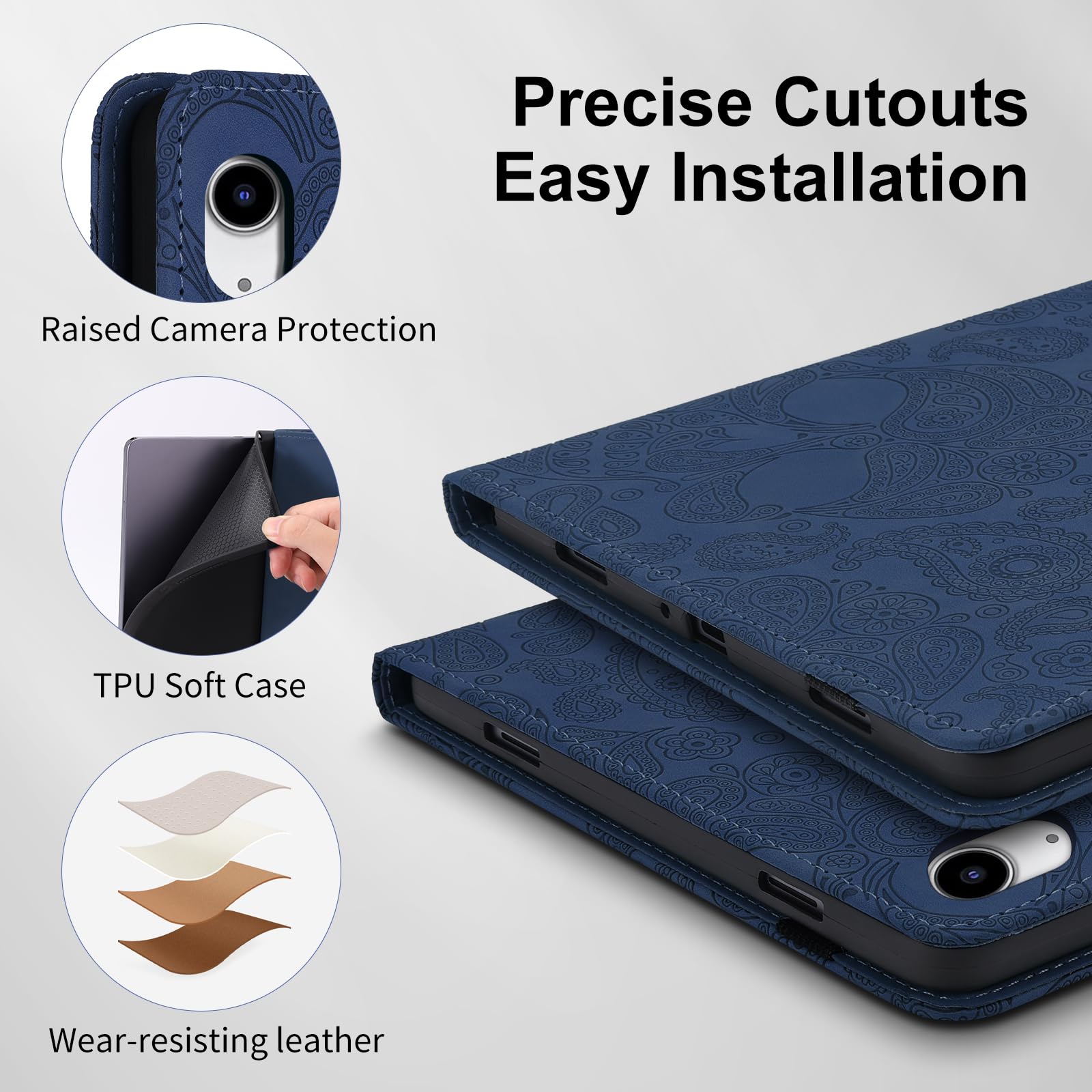 Custodia Rostsant Per IPad 11ª Gen (2025) E 10ª Gen 10,9” – Cover In PU Con Supporto, Portacarte E Design Gatto - 2